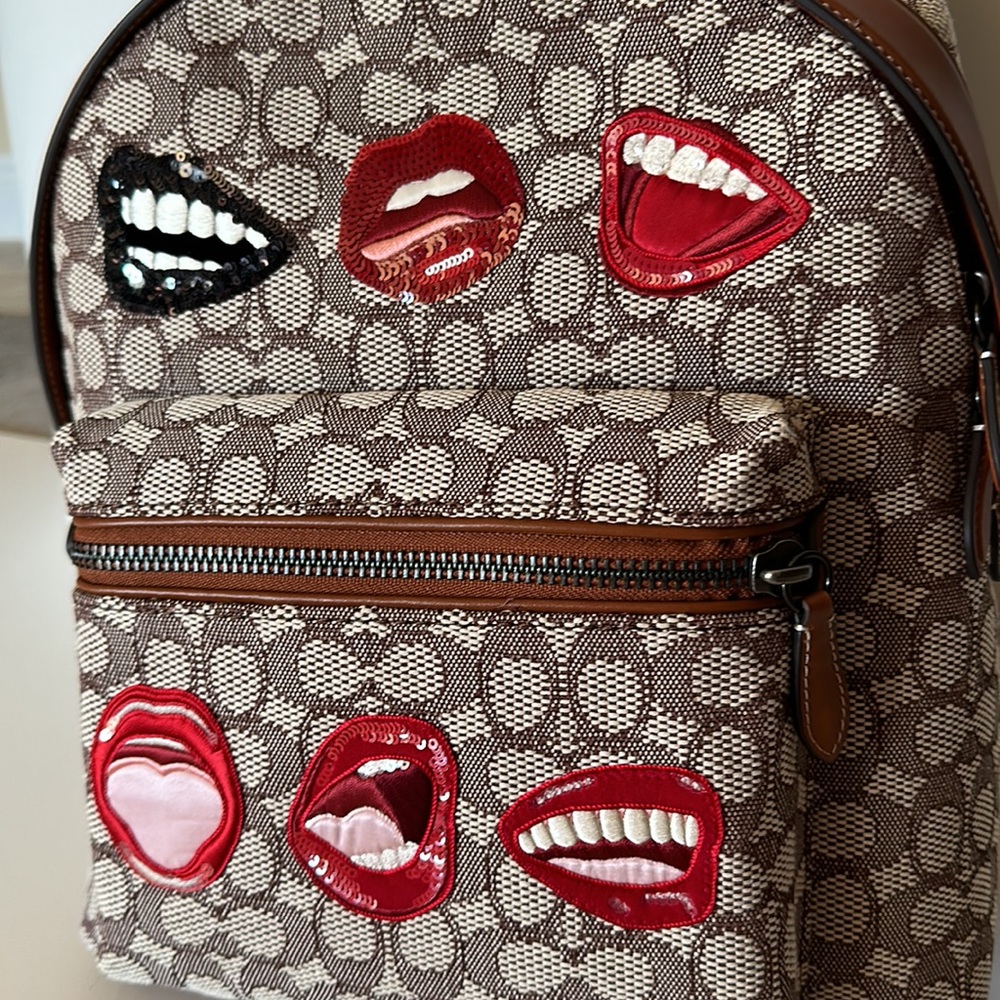 NWT Coach X Tom Wesselmann Charter Backpack Signature Textile Jacquard Purse Bag - Picture 7 of 12